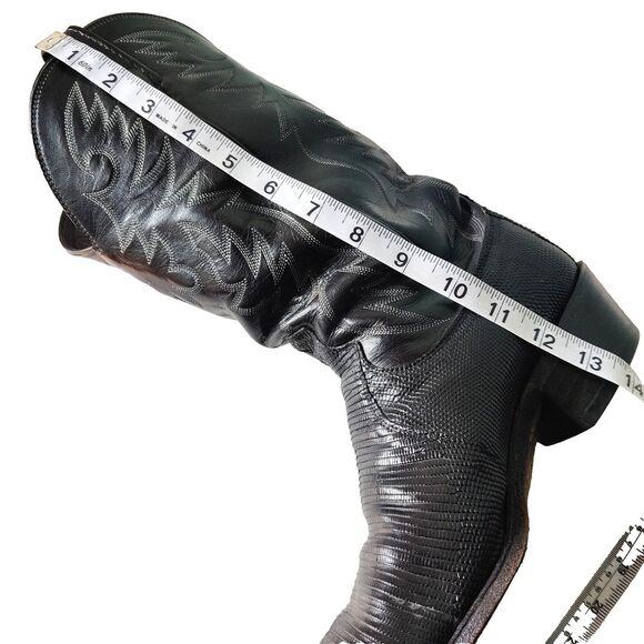 Dan Post Lizard Skin Teju Black Leather Cowboy Boots Men's Size 9 1/2 D, 9028007 - Picture 8 of 16
